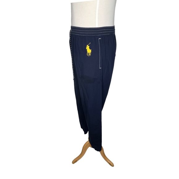 Polo Ralph Lauren Logo Track Pants Blue and Yellow Size L EUC - Picture 2 of 9